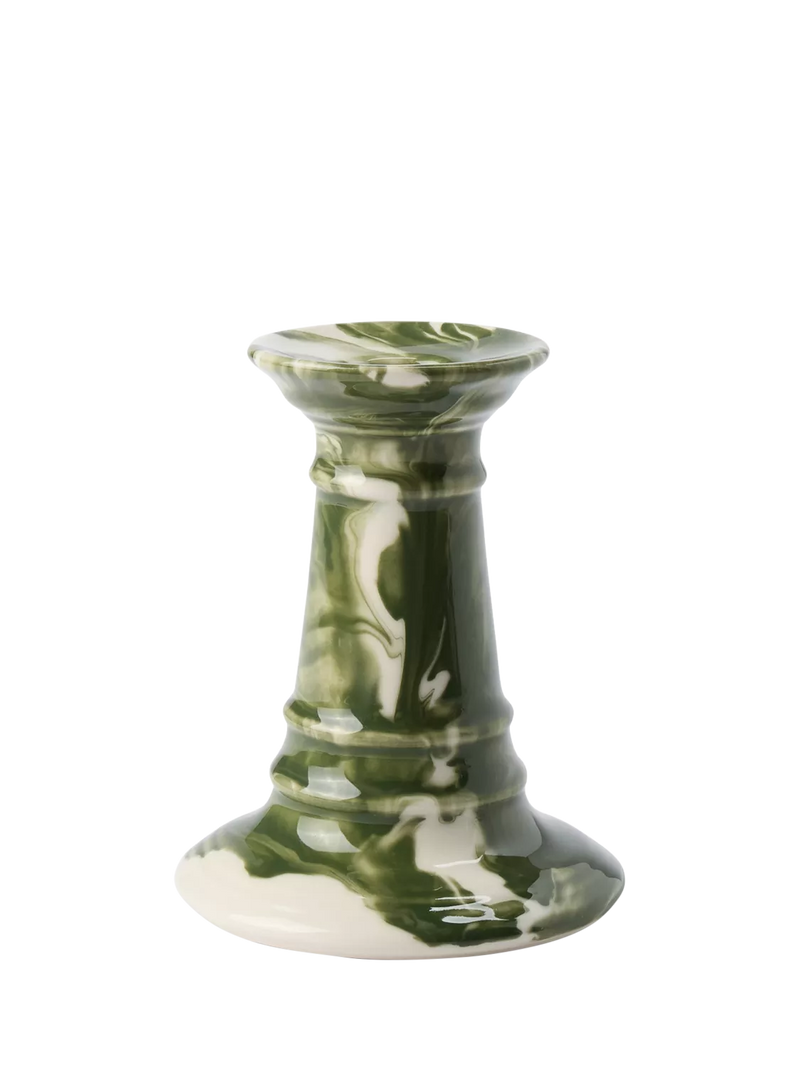 The Conran Shop green earthenware candlestick H11cm - British brand