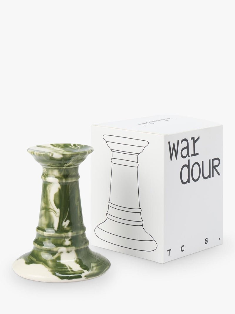 The Conran Shop green earthenware candlestick H11cm - British brand