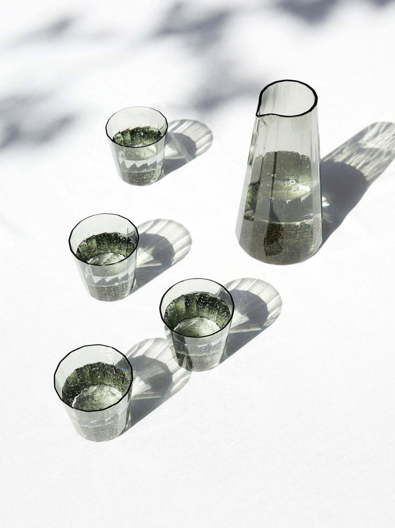 Conran Shop Fade glass carafe and 4 tumblers smoke, imported from the UK