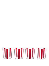 John Lewis The Conran Shop Nova Stripe Crystal Glass Tumbler Burgundy Set of 4 360ml- Buy online at McGrocer
