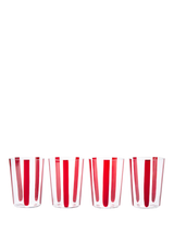 John Lewis The Conran Shop Nova Stripe Crystal Glass Tumbler, Set of 4, 500ml, Burgundy- Buy online at McGrocer