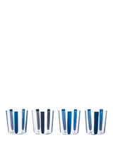 John Lewis The Conran Shop Nova Stripe Crystal Glass Tumbler Navy Set of 4 360ml- Buy online at McGrocer