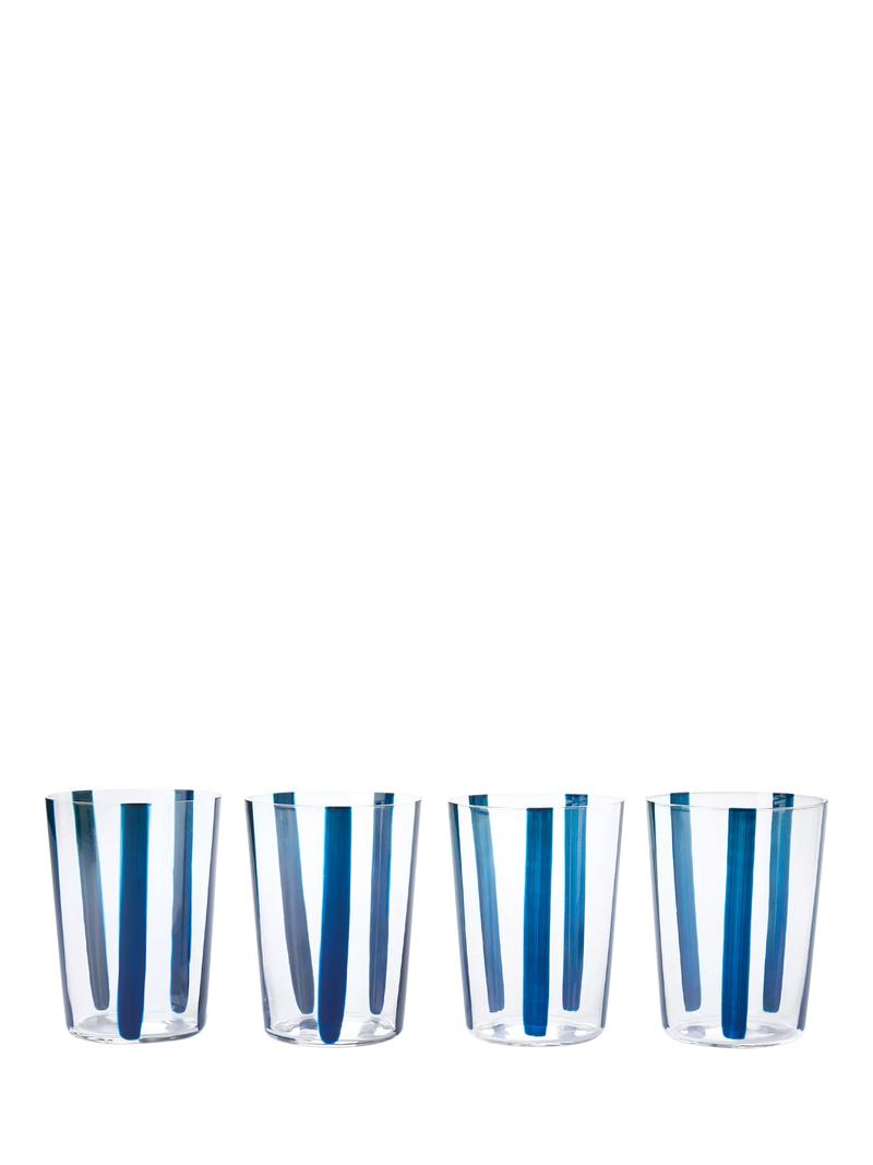 The Conran Shop Nova Stripe crystal glass tumbler set 500ml, imported from the UK