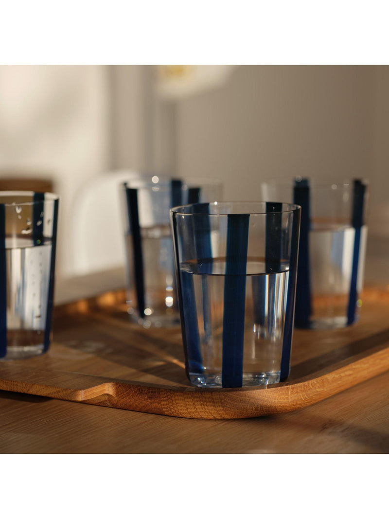 The Conran Shop Nova Stripe crystal glass tumbler set 500ml, imported from the UK