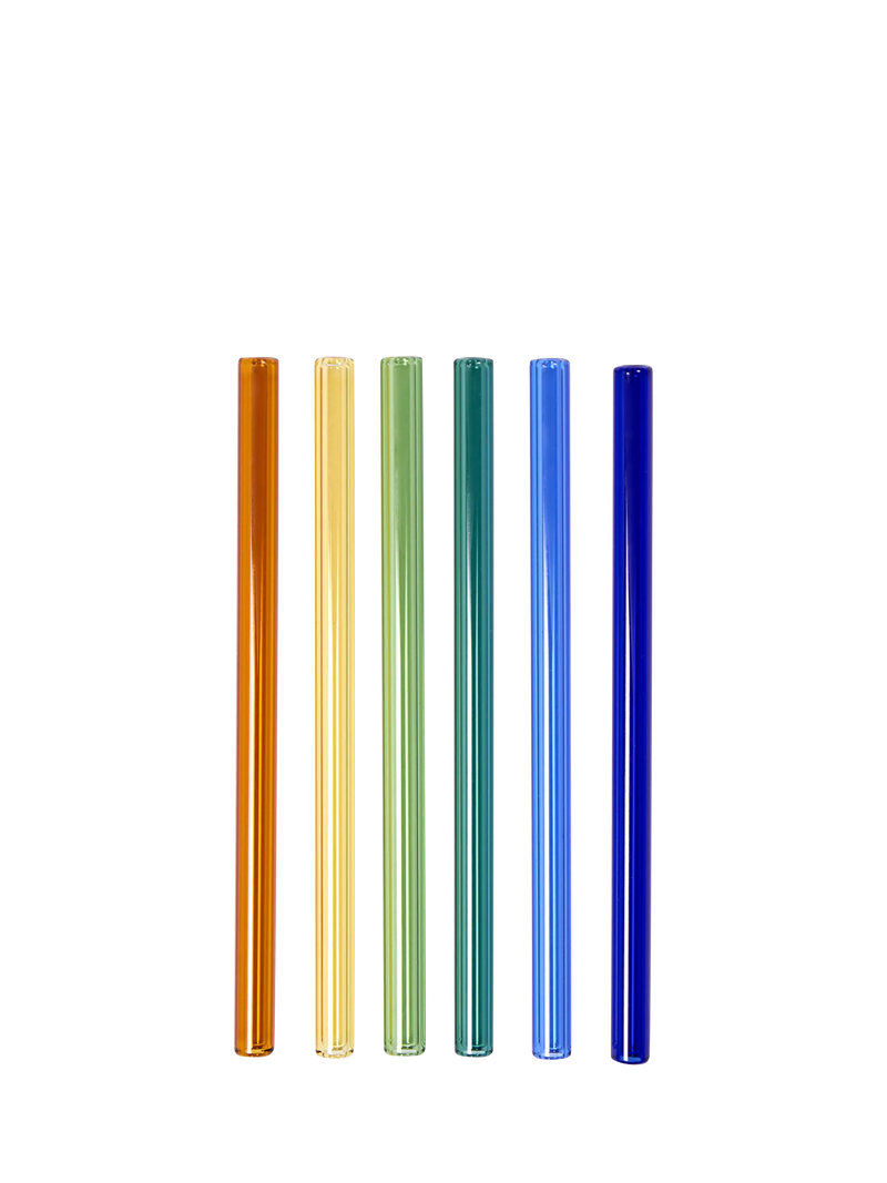 The Conran Shop Santorini reusable glass cocktail straws set of 6 - British product