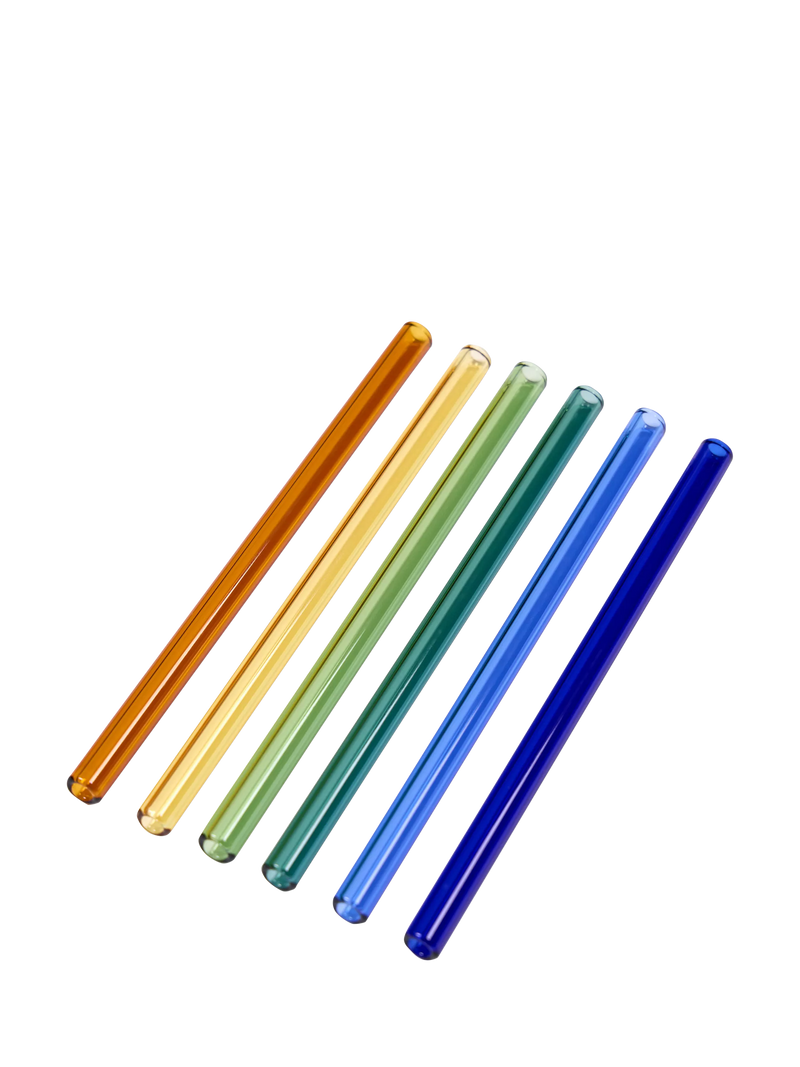 The Conran Shop Santorini reusable glass cocktail straws set of 6 - British product