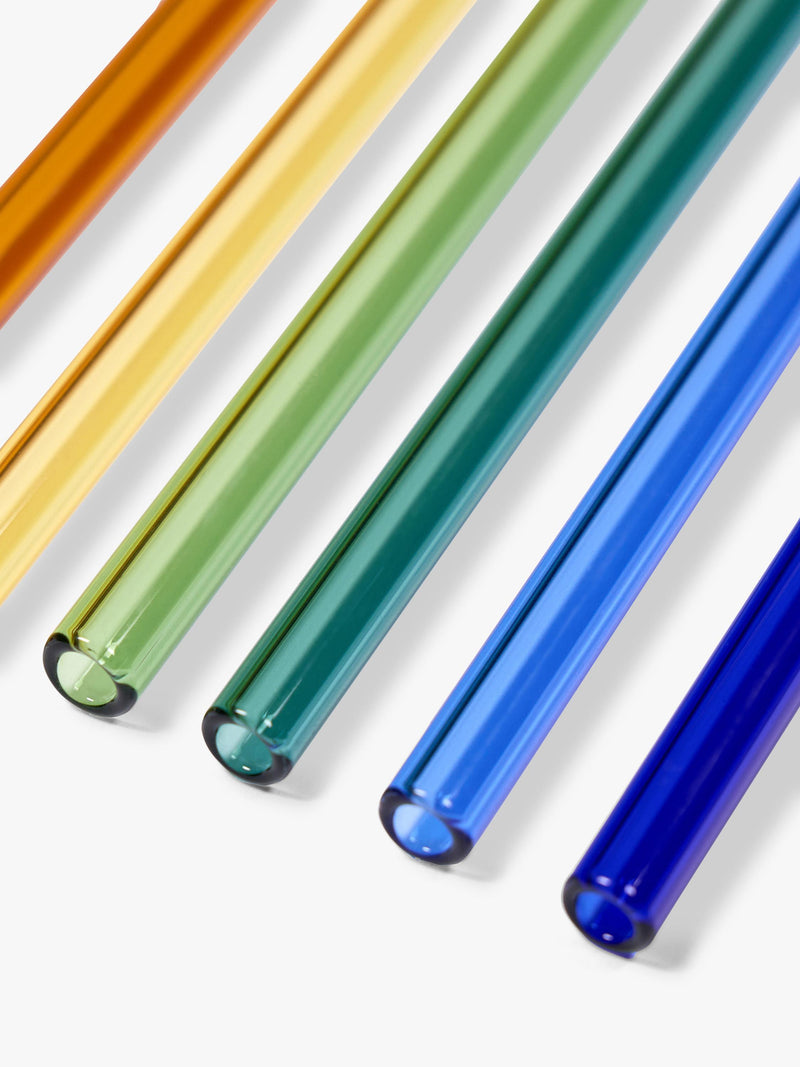The Conran Shop Santorini reusable glass cocktail straws set of 6 - British product