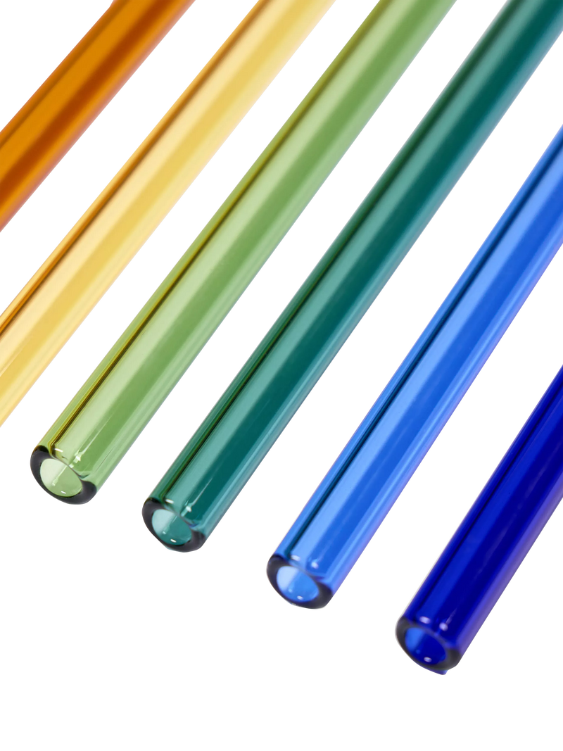 The Conran Shop Santorini reusable glass cocktail straws set of 6 - British product