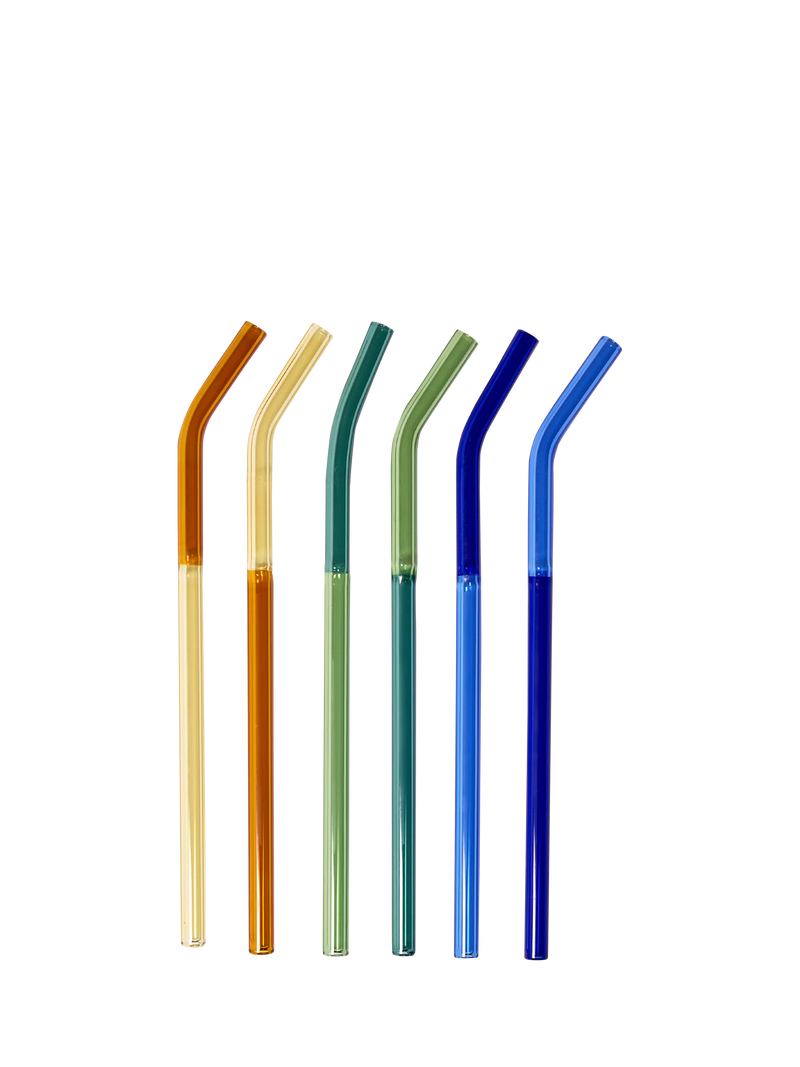 The Conran Shop cocktail straws set of 6 multi coloured (British brand)