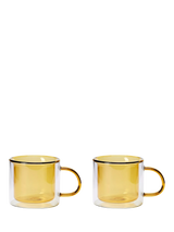 John Lewis The Conran Shop Oslo Borosilicate Glass Mug, Set of 2, 235ml, Yellow- Buy online at McGrocer