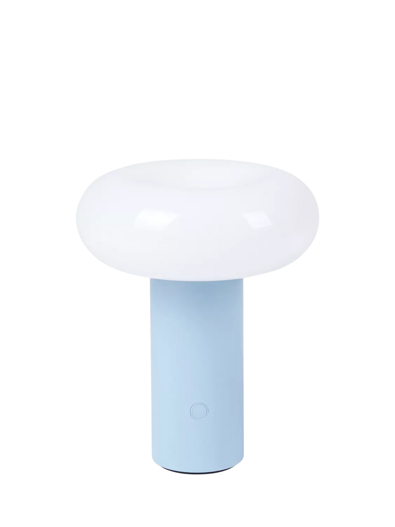 The Conran Shop Torus rechargeable portable table lamp powder blue, imported from the UK