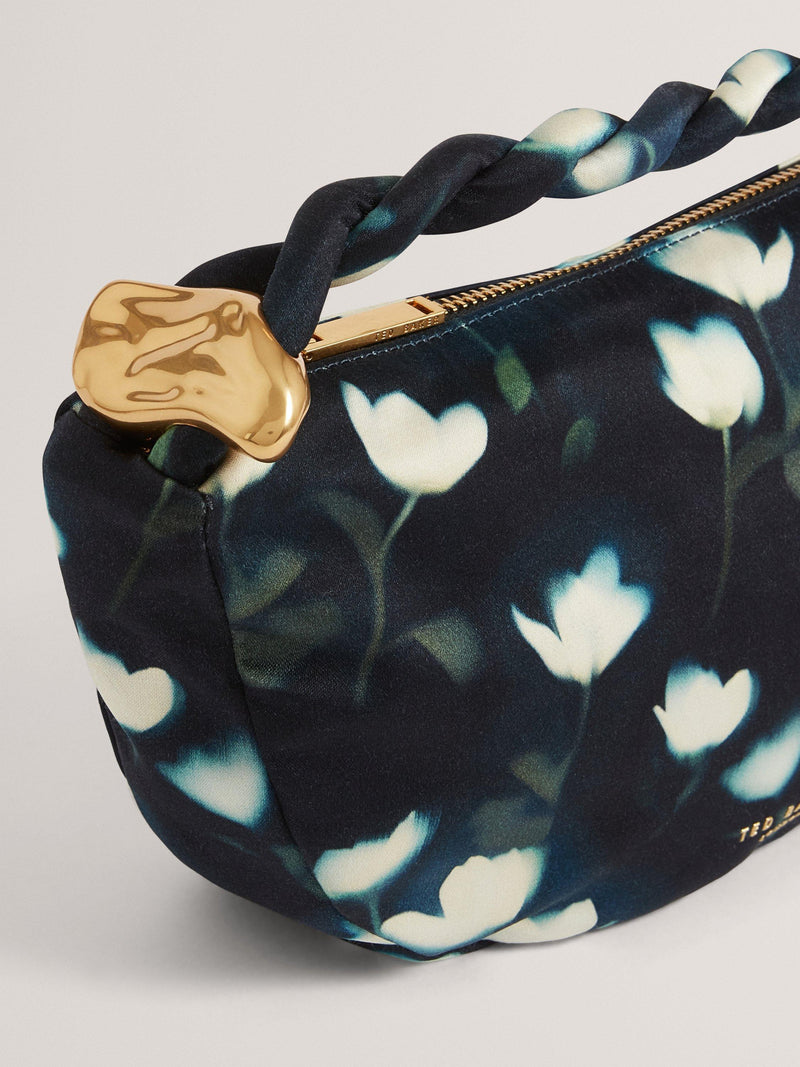 Ted Baker Isli Navy Satin Hobo Grab Bag (British brand)