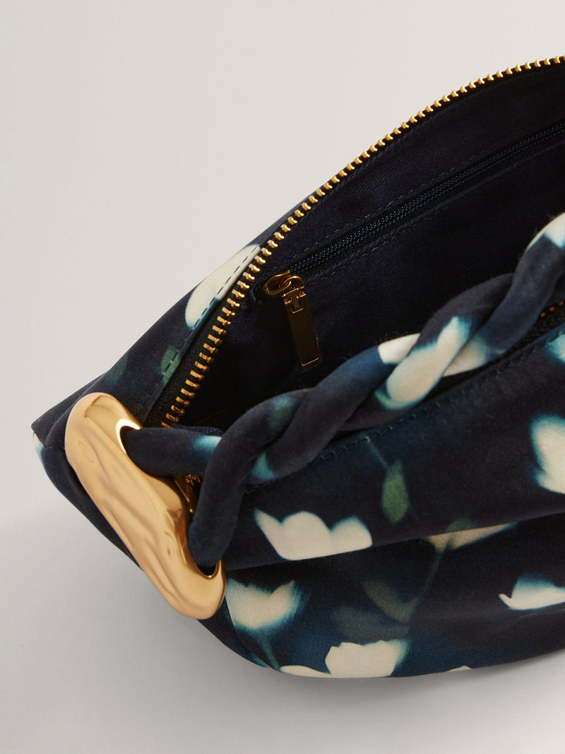 Ted Baker Isli Navy Satin Hobo Grab Bag (British brand)