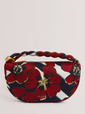 Ted Baker satin hobo bag in red with floral pattern (British brand)