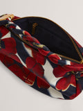 Ted Baker satin hobo bag in red with floral pattern (British brand)