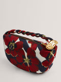 Ted Baker satin hobo bag in red with floral pattern (British brand)