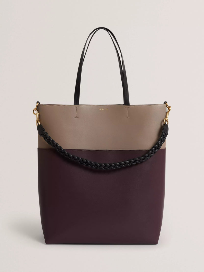 Ted Baker Wynslow wine leather tote bag, UK version