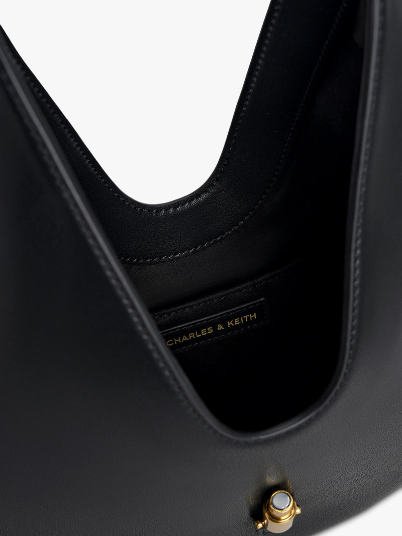CHARLES & KEITH Cesia Hobo Bag in black, imported from the UK