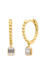 John Lewis LARNAUTI Lombok 18ct Vermeil 0.40ct Lab Grown Diamond Emerald Solitaire Bead Charm Hoop Earrings- Buy online at McGrocer