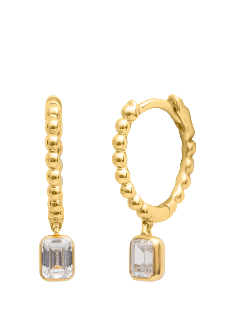 LARNAUTI emerald cut lab diamond hoop earrings - British product