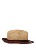 Paul Smith trilby hat brown raffia straw - British product