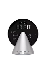 John Lewis Lexon Conic Digital Alarm Clock with FM Radio and Bluetooth Speaker Glacier Aluminium- Buy online at McGrocer