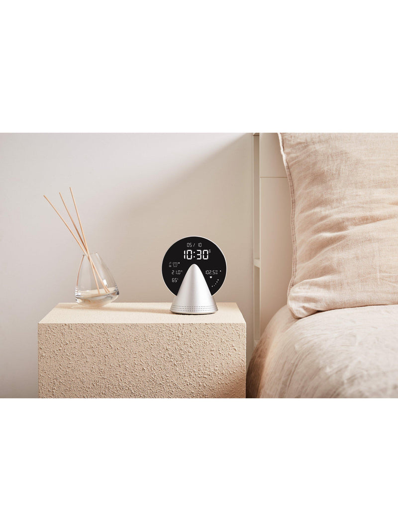 Lexon Conic digital alarm clock glacier aluminium (British brand)