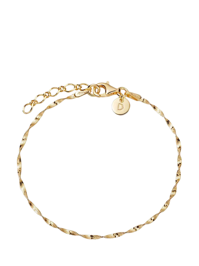 Daisy London Helix Twisted bracelet gold plated - British product
