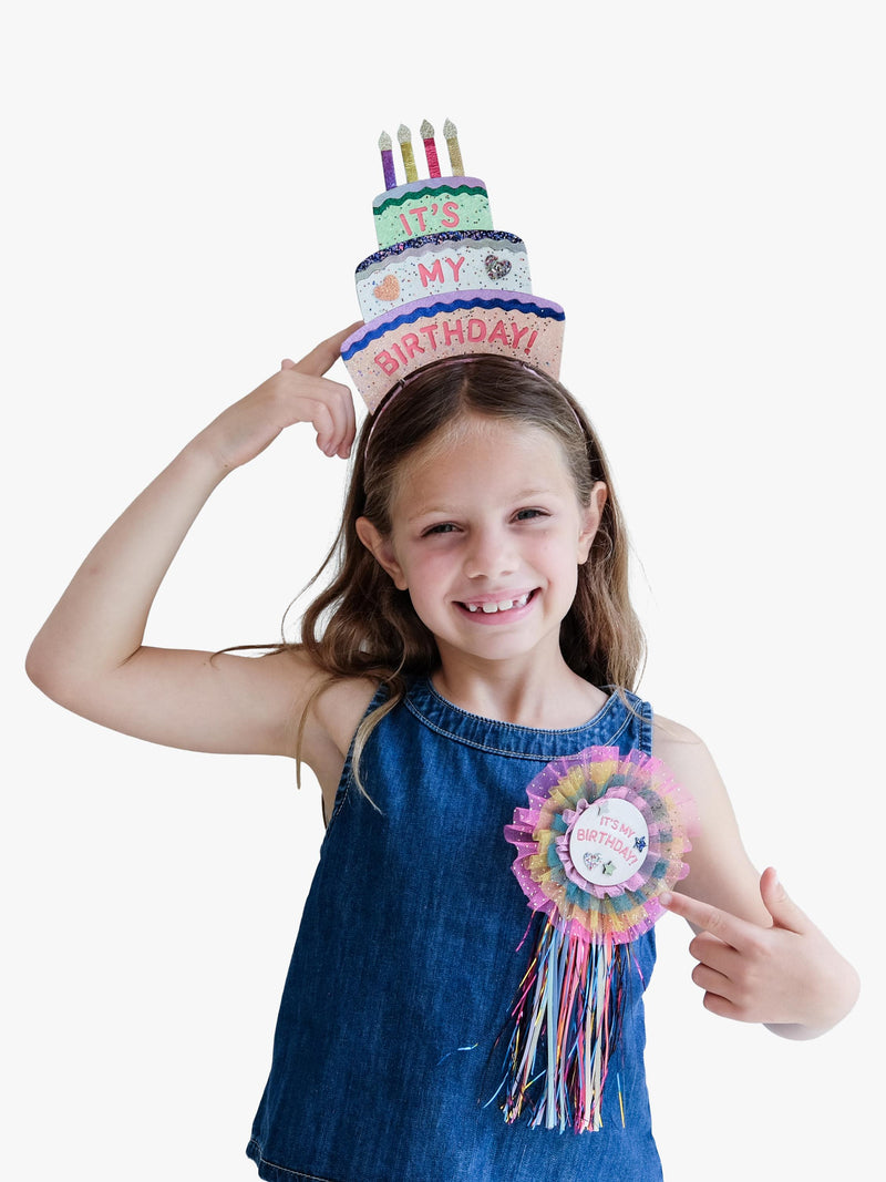 Mimi & Lula sparkly birthday cake headband for kids (British brand)