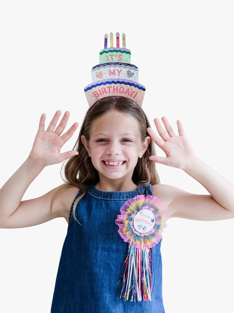 Mimi & Lula sparkly birthday cake headband for kids (British brand)