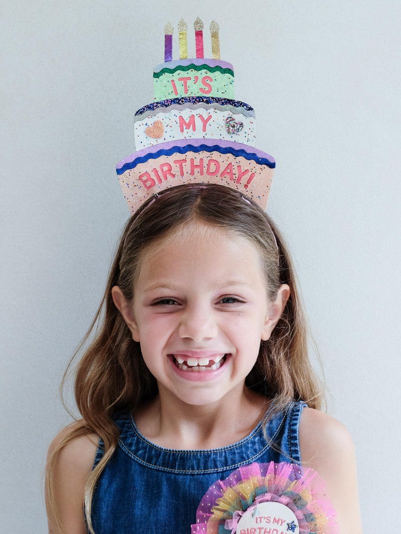 Mimi & Lula sparkly birthday cake headband for kids (British brand)