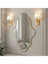 John Lewis Yearn Aria Curved Wood Frame Wall Mirror, Gold, 120x80cm- Buy online at McGrocer