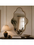 Yearn wall mirror gold curved frame 120x80cm, UK version