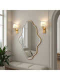Yearn wall mirror gold curved frame 120x80cm, UK version