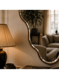 Yearn wall mirror gold curved frame 120x80cm, UK version