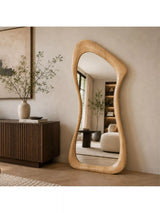 John Lewis Yearn Arlo Oak Wood Full-Length Leaner/Wall Mirror, Natural, 180 x 80cm- Buy online at McGrocer