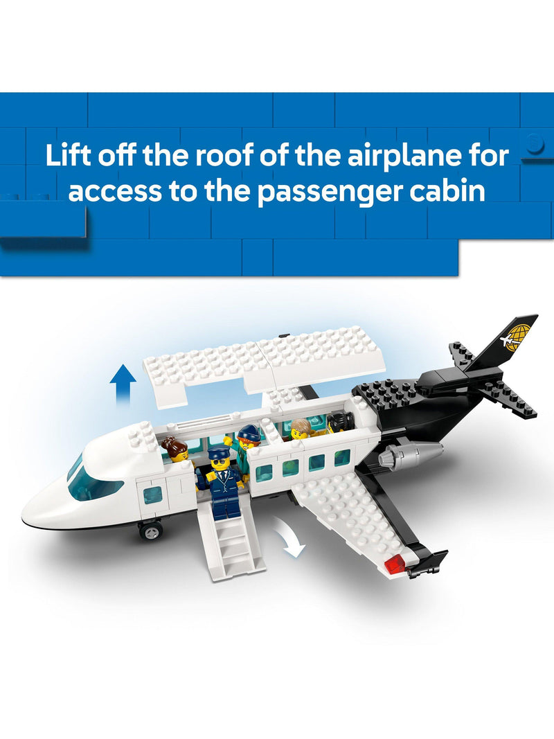 LEGO City airport building toy with airplane and minifigures, UK version