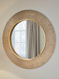 Yearn round wall mirror textured 90cm - British product