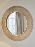 Yearn Aubry Textured Round Wall Mirror, 90cm