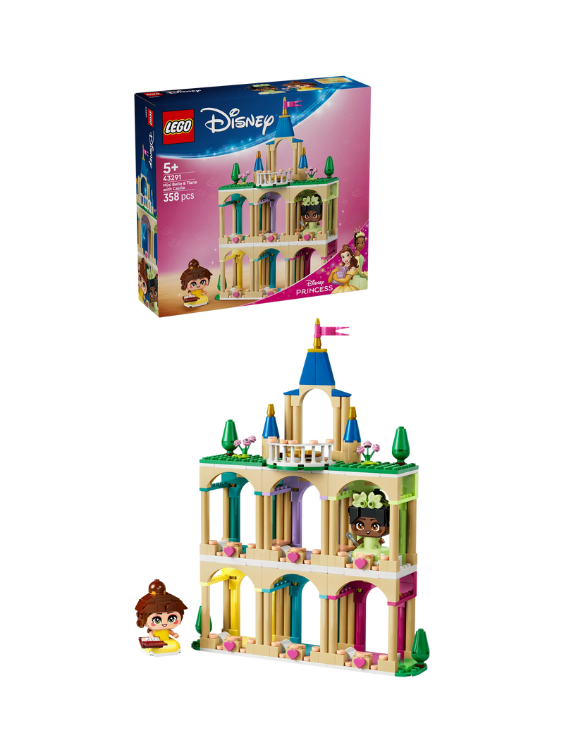 LEGO Disney Princess Belle and Tiana mini dolls castle building set - British product