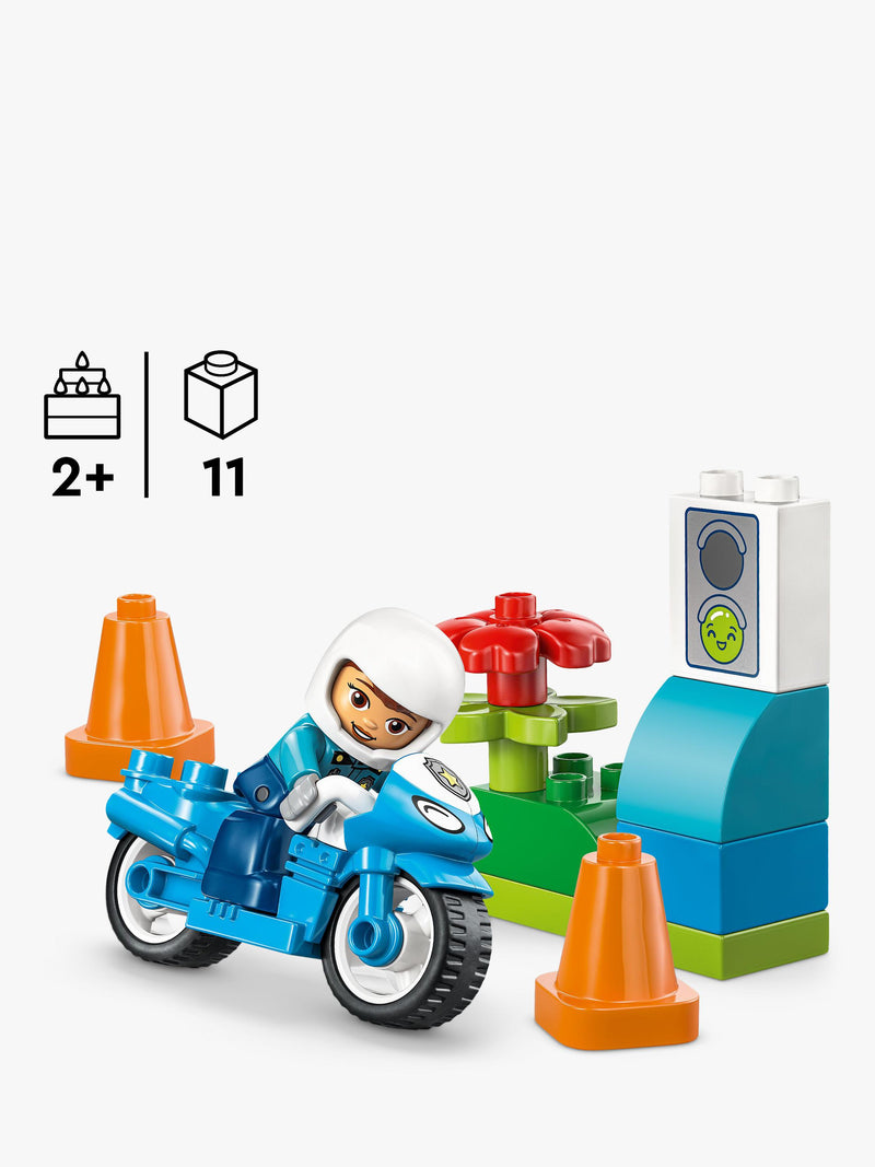 LEGO DUPLO blue police motorcycle playset 10471 - British product