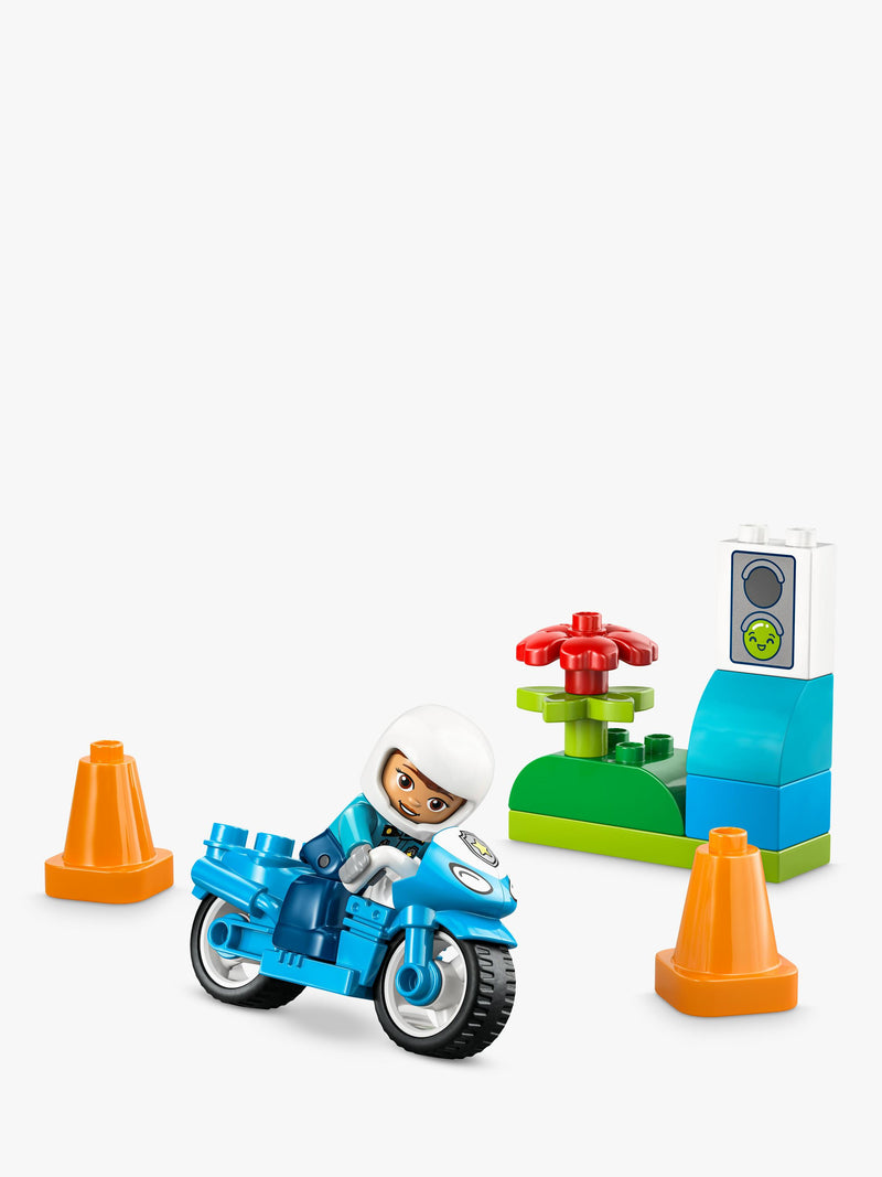 LEGO DUPLO blue police motorcycle playset 10471 - British product