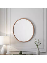 John Lewis Yearn Beauf Round Oak Wood Frame Wall Mirror- Buy online at McGrocer