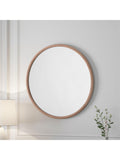 Yearn round wall mirror oak wood frame 60cm - British product