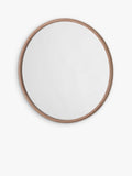 Yearn round wall mirror oak wood frame 60cm - British product