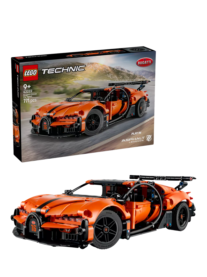 LEGO Technic Bugatti Chiron Pur Sport Hypercar 771-piece building set - British product