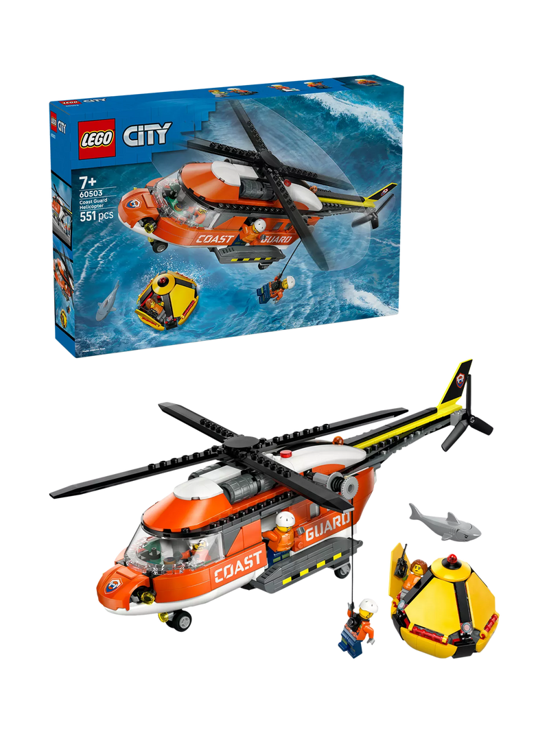 LEGO City Coast Guard Helicopter building set 551 pieces, imported from the UK