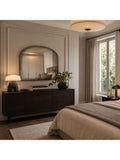 Yearn antiqued black overmantel wall mirror 69x91cm (British brand)