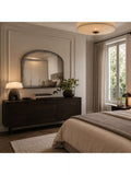 Yearn antiqued black overmantel wall mirror 69x91cm (British brand)