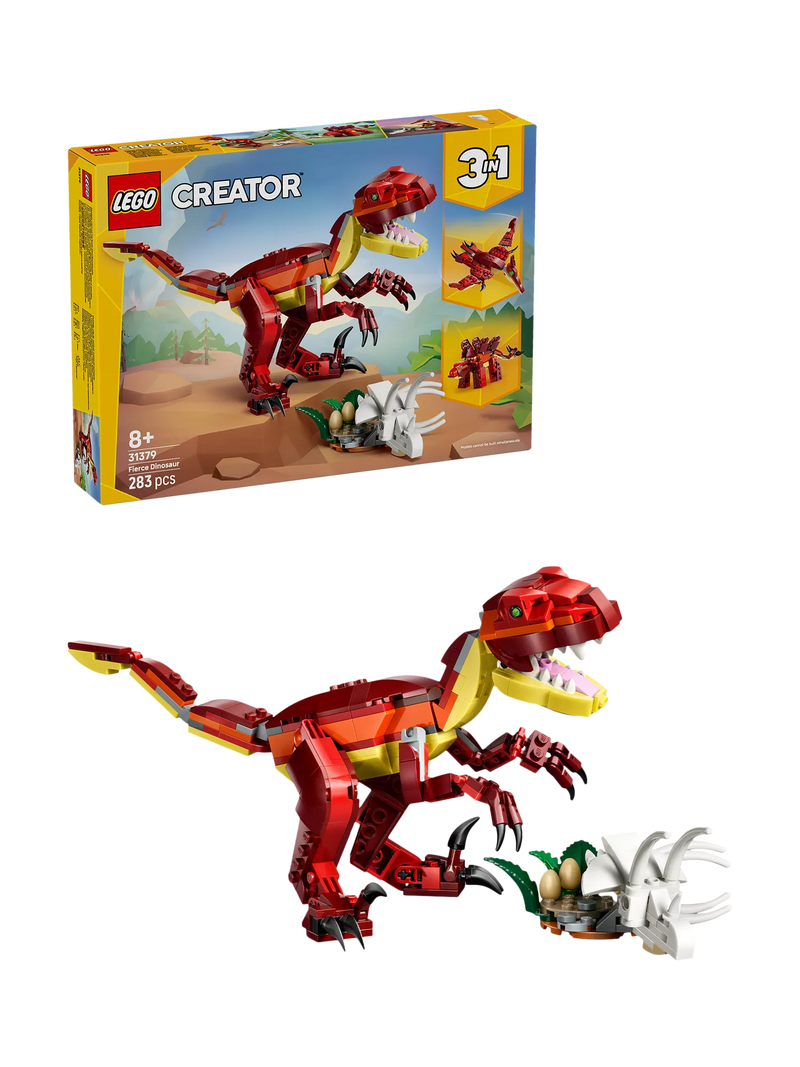 LEGO Creator Fierce Dinosaur 3-in-1 building set, imported from the UK